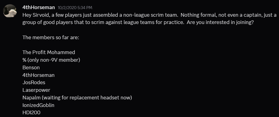 4th invite sirvoid to bruh.