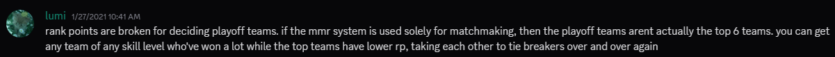 Lumi pointing out the problem with RP.