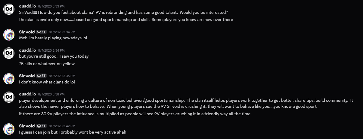 Message from Quadd to Sirvoid