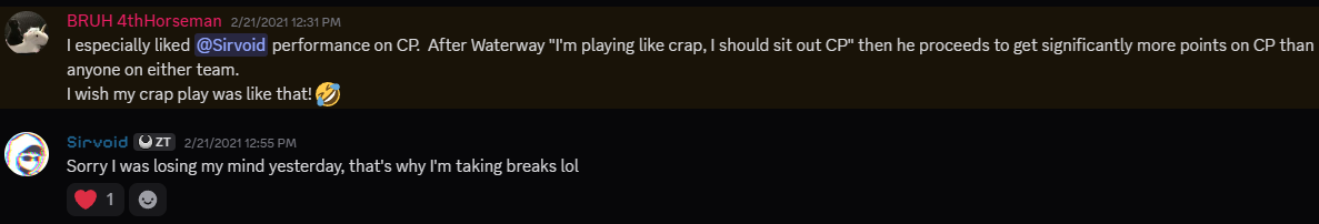 Sirvoid's apologies.
